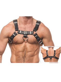 ARNÉS BDSM CON CADENAS AJUSTABLES PARA HOMBRE DE LA MARCA LEATHER BODY