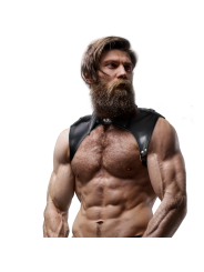 ARNÉS FRONTAL HOMBRE CUELLO AJUSTABLE CUERO VEGANO DE LA MARCA FETISH SUBMISSIVE ATTITUDE