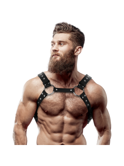 ARNÉS PECHO TACHUELAS CUERO VEGANO HOMBRE DE LA MARCA FETISH SUBMISSIVE ATTITUDE
