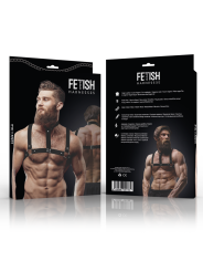 ARNÉS PECHO HOMBRE CUERO VEGANO AJUSTABLE CON COLLAR DE LA MARCA FETISH SUBMISSIVE ATTITUDE