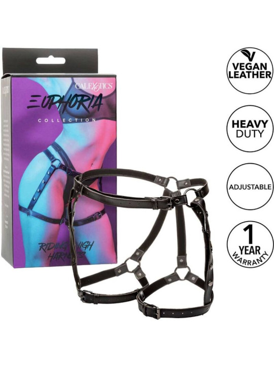 ARNÉS DE MUSLO EQUITACIÓN EUPHORIA CUERO VEGANO DE LA MARCA CALEXOTICS