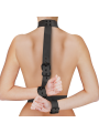 ARNÉS AJUSTABLE DE CUELLO Y MUÑECAS EN CUERO VEGANO DE LA MARCA FETISH SUBMISSIVE BONDAGE