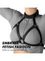 ARNÉS AJUSTABLE PECHO Y CUELLO BDSM CUERO VEGANO DE LA MARCA FETISH SUBMISSIVE BONDAGE