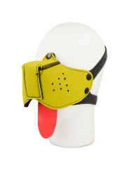 BOZAL FETICHISTA AMARILLO AJUSTABLE PARA JUEGOS SEXUALES DE LA MARCA OHMAMA FETISH