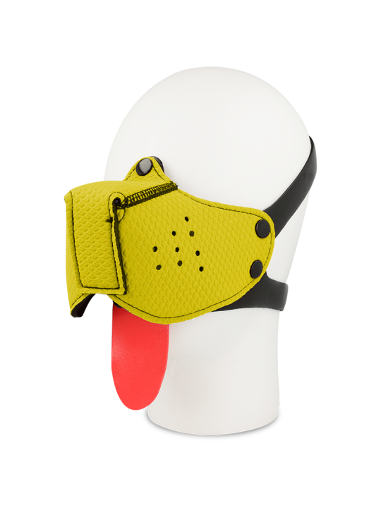 BOZAL FETICHISTA AMARILLO AJUSTABLE PARA JUEGOS SEXUALES DE LA MARCA OHMAMA FETISH