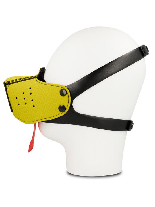 BOZAL FETICHISTA AMARILLO AJUSTABLE PARA JUEGOS SEXUALES DE LA MARCA OHMAMA FETISH