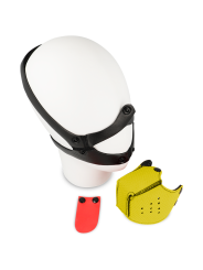 BOZAL FETICHISTA AMARILLO AJUSTABLE PARA JUEGOS SEXUALES DE LA MARCA OHMAMA FETISH