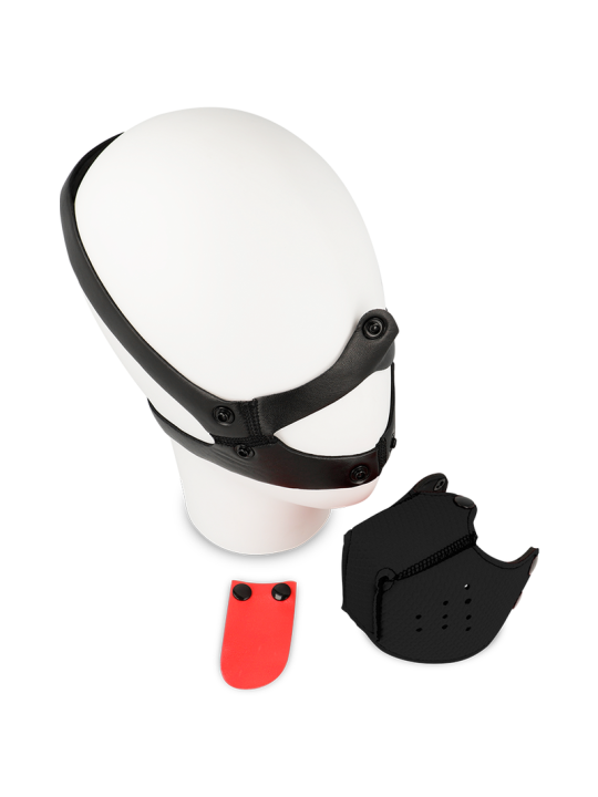 BOZAL FETICHISTA NEGRO AJUSTABLE PARA JUEGOS SEXUALES DE LA MARCA OHMAMA FETISH