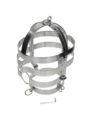 MÁSCARA BDSM CON COLLAR DE ACERO PARA SUMISIÓN DE LA MARCA METAL HARD