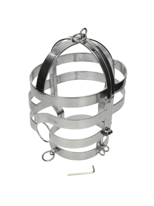 MÁSCARA BDSM CON COLLAR DE ACERO PARA SUMISIÓN DE LA MARCA METAL HARD