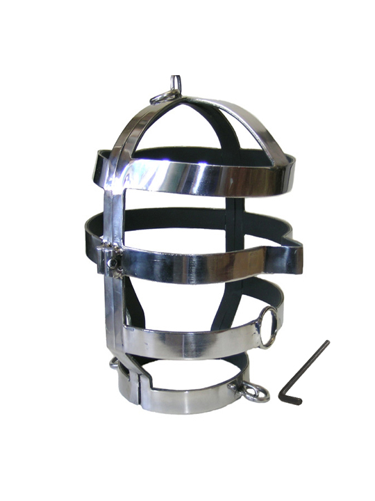 MÁSCARA BDSM CON COLLAR DE ACERO PARA SUMISIÓN DE LA MARCA METAL HARD