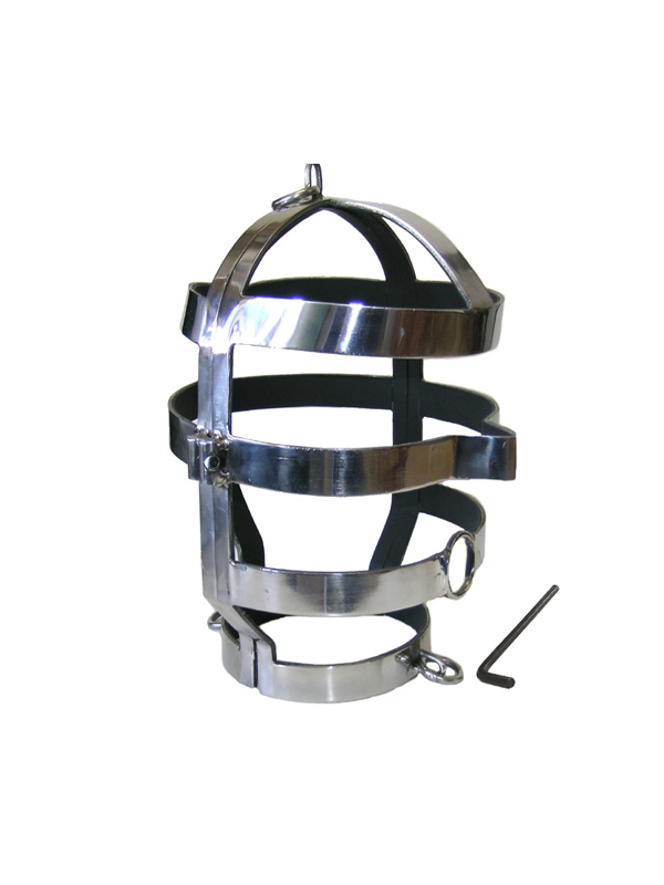 MÁSCARA BDSM CON COLLAR DE ACERO PARA SUMISIÓN DE LA MARCA METAL HARD