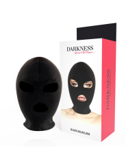 MÁSCARA BDSM NEGRA CON APERTURA BOCA Y OJOS DE LA MARCA DARKNESS BONDAGE