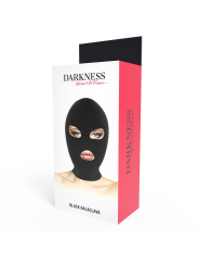 MÁSCARA BDSM NEGRA CON APERTURA BOCA Y OJOS DE LA MARCA DARKNESS BONDAGE
