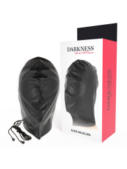 MÁSCARA FETISH SATÉN NEGRO DARKNESS BDSM DE LA MARCA DARKNESS BONDAGE