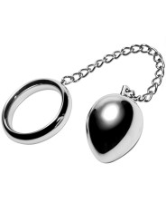ANILLA PENIANA 50MM CON CADENA Y BOLA ANAL METÁLICA DE LA MARCA METAL HARD