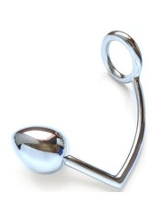 ANILLO CON GANCHO ANAL 40MM - COCKRING BDSM ACERO QUIRÚRGICO DE LA MARCA METAL HARD