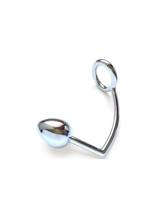 ANILLO CON GANCHO ANAL 40MM - COCKRING BDSM ACERO QUIRÚRGICO DE LA MARCA METAL HARD