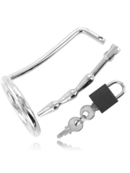 ANILLO DE CASTIDAD CON PLUG URETRAL BDSM METÁLICO DE LA MARCA METAL HARD