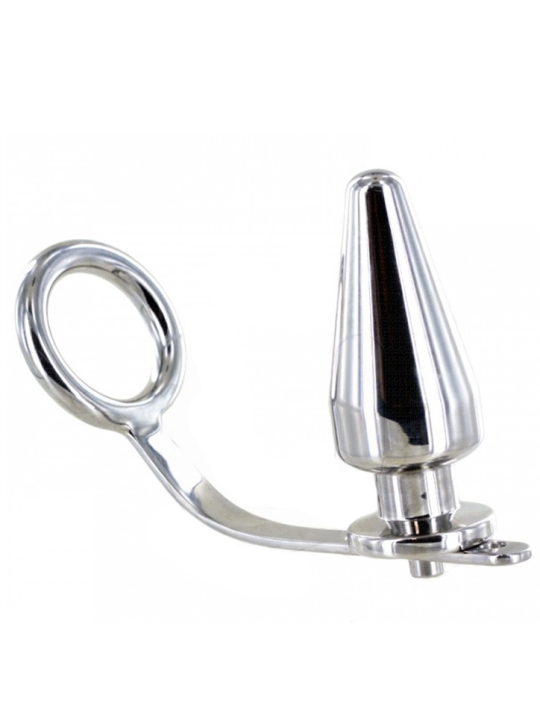 ANILLO ACERO CON PLUG ANAL BDSM - PLACER EXTREMO DE LA MARCA METAL HARD