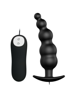 PLUG ANAL VIBRADOR SILICONA 12 MODOS NEGRO DE LA MARCA PRETTY LOVE BOTTOM