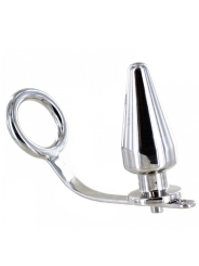 ANILLO ACERO CON PLUG ANAL BDSM - ESTIMULACIÓN EXTREMA DE LA MARCA METAL HARD