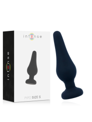 PLUG ANAL SILICONA SUAVE PIPO S NEGRO 9.8 CM DE LA MARCA INTENSE ANAL TOYS