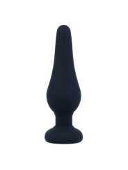 PLUG ANAL SILICONA SUAVE PIPO S NEGRO 9.8 CM DE LA MARCA INTENSE ANAL TOYS
