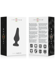 PLUG ANAL SILICONA SUAVE PIPO S NEGRO 9.8 CM DE LA MARCA INTENSE ANAL TOYS