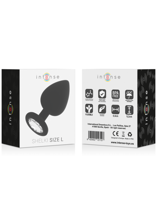 PLUG ANAL SHELKI L SILICONA SUAVE BASE DIAMANTE DE LA MARCA INTENSE ANAL TOYS