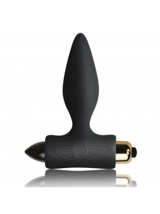 PLUG ANAL VIBRADOR PRINCIPIANTES SILICONA SUAVE NEGRO DE LA MARCA ROCKS-OFF