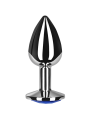 PLUG ANAL METÁLICO AZUL CON BASE BRILLANTE DE LA MARCA SECRETPLAY TOYS