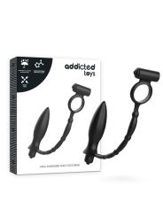 PLUG ANAL VIBRADOR CON ANILLO ERÓTICO DE SILICONA DE LA MARCA ADDICTED TOYS