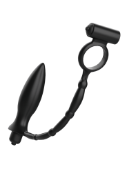 PLUG ANAL VIBRADOR CON ANILLO ERÓTICO DE SILICONA DE LA MARCA ADDICTED TOYS
