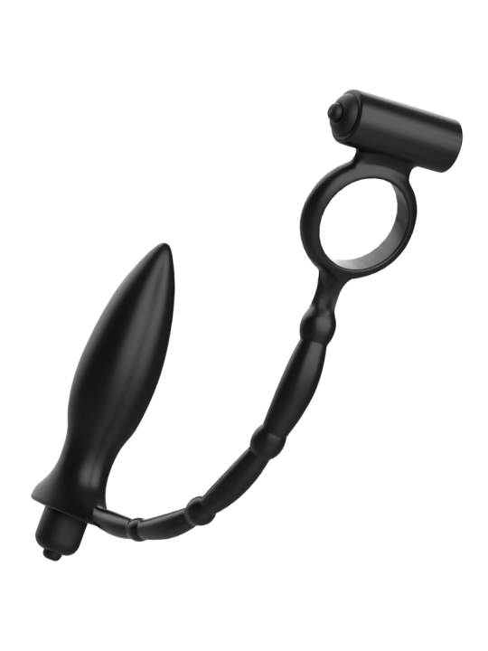 PLUG ANAL VIBRADOR CON ANILLO ERÓTICO DE SILICONA DE LA MARCA ADDICTED TOYS