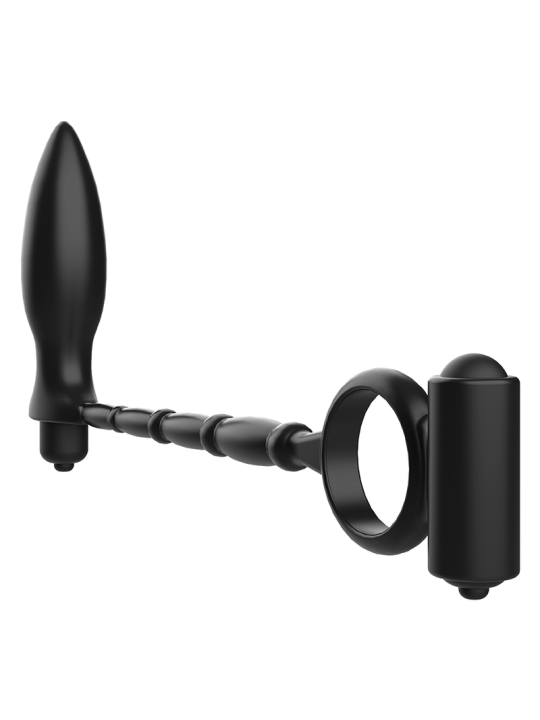 PLUG ANAL VIBRADOR CON ANILLO ERÓTICO DE SILICONA DE LA MARCA ADDICTED TOYS