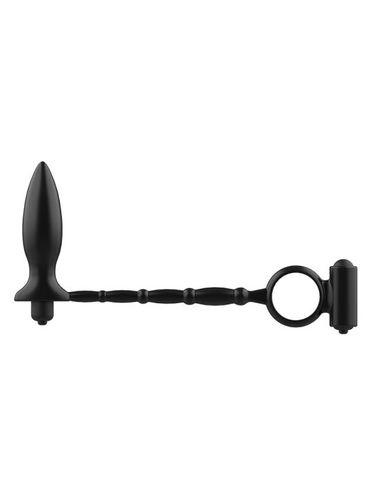 PLUG ANAL VIBRADOR CON ANILLO ERÓTICO DE SILICONA DE LA MARCA ADDICTED TOYS