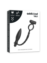 PLUG ANAL VIBRADOR CON ANILLO ERÓTICO DE SILICONA DE LA MARCA ADDICTED TOYS
