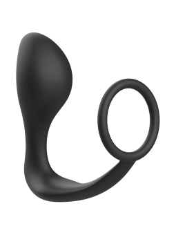 PLUG ANAL SILICONA NEGRO CON ANILLO ERÓTICO DE LA MARCA ADDICTED TOYS