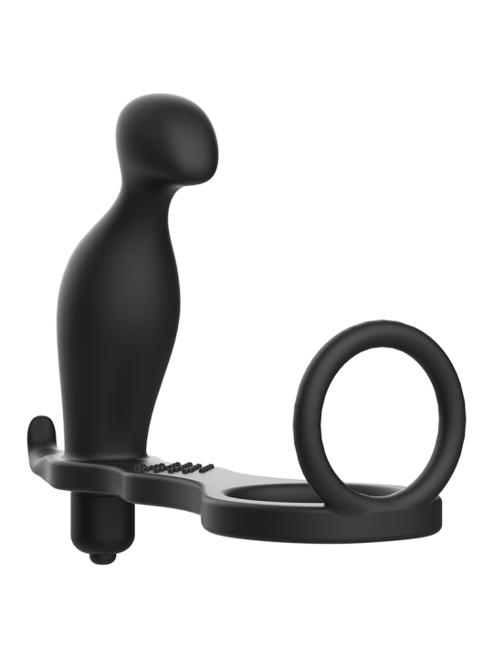 PLUG ANAL SILICONA NEGRO 12 CM CON ANILLO ERÓTICO DE LA MARCA ADDICTED TOYS