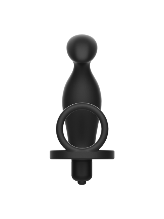 PLUG ANAL SILICONA NEGRO 12 CM CON ANILLO ERÓTICO DE LA MARCA ADDICTED TOYS