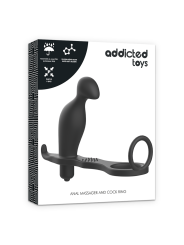 PLUG ANAL SILICONA NEGRO 12 CM CON ANILLO ERÓTICO DE LA MARCA ADDICTED TOYS