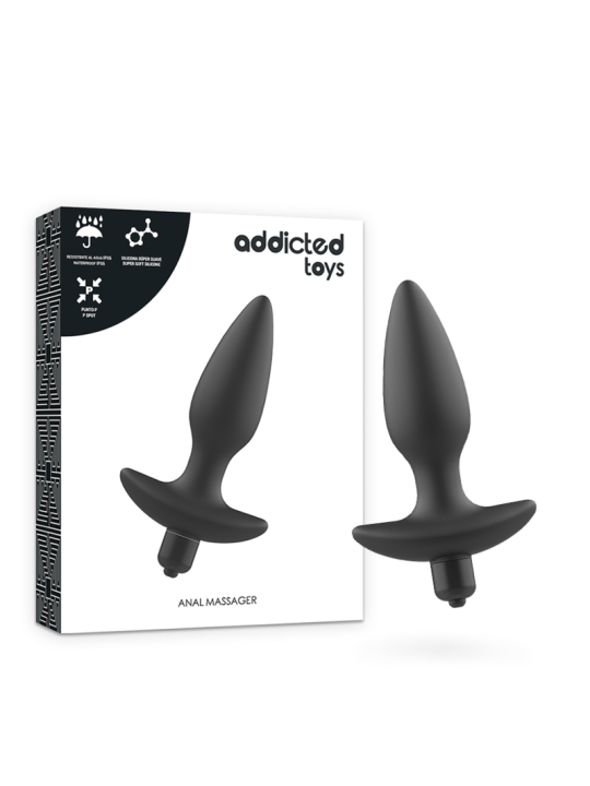 PLUG ANAL VIBRADOR SILICONA SUAVE 8CM DE LA MARCA ADDICTED TOYS