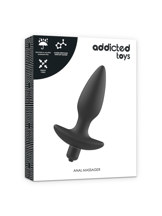PLUG ANAL VIBRADOR SILICONA SUAVE 8CM DE LA MARCA ADDICTED TOYS