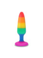 PLUG ANAL BANDERA LGBT 8,5 CM SILICONA SEGURA DE LA MARCA PRIDE