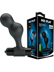 PLUG ANAL VIBRADOR SILICONA 10 MODOS NEGRO DE LA MARCA MR PLAY