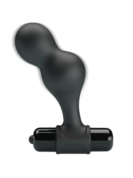 PLUG ANAL VIBRADOR SILICONA 10 MODOS NEGRO DE LA MARCA MR PLAY