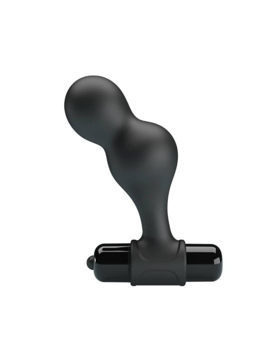 PLUG ANAL VIBRADOR SILICONA 10 MODOS NEGRO DE LA MARCA MR PLAY