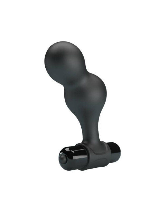 PLUG ANAL VIBRADOR SILICONA 10 MODOS NEGRO DE LA MARCA MR PLAY