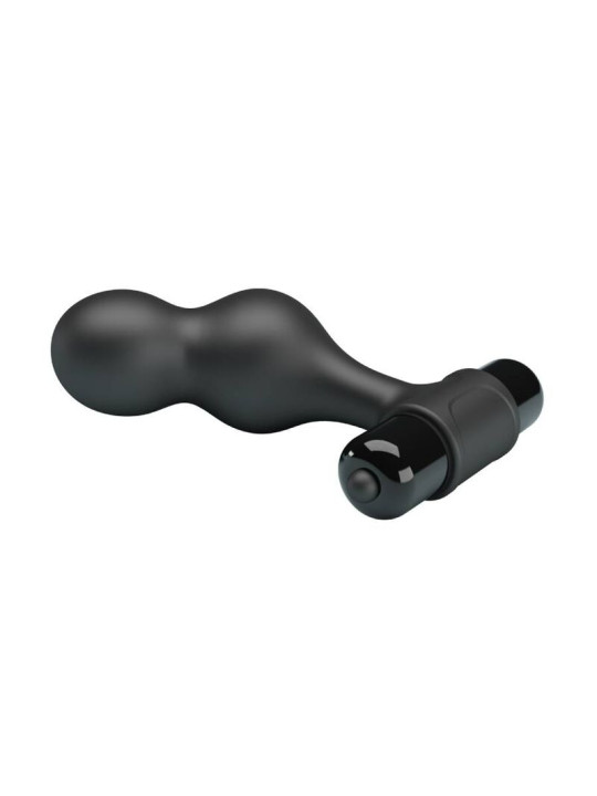 PLUG ANAL VIBRADOR SILICONA 10 MODOS NEGRO DE LA MARCA MR PLAY
